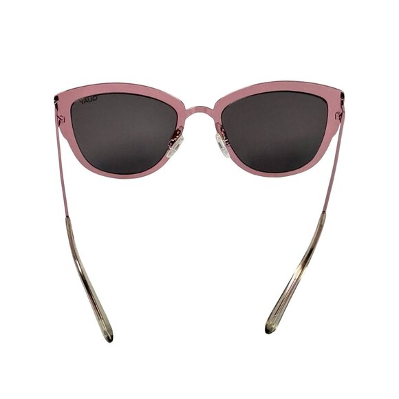New Quay Super Girl Cat Eye Sunglasses Mirrored Oversized Pink Metal Frame - Picture 7 of 15